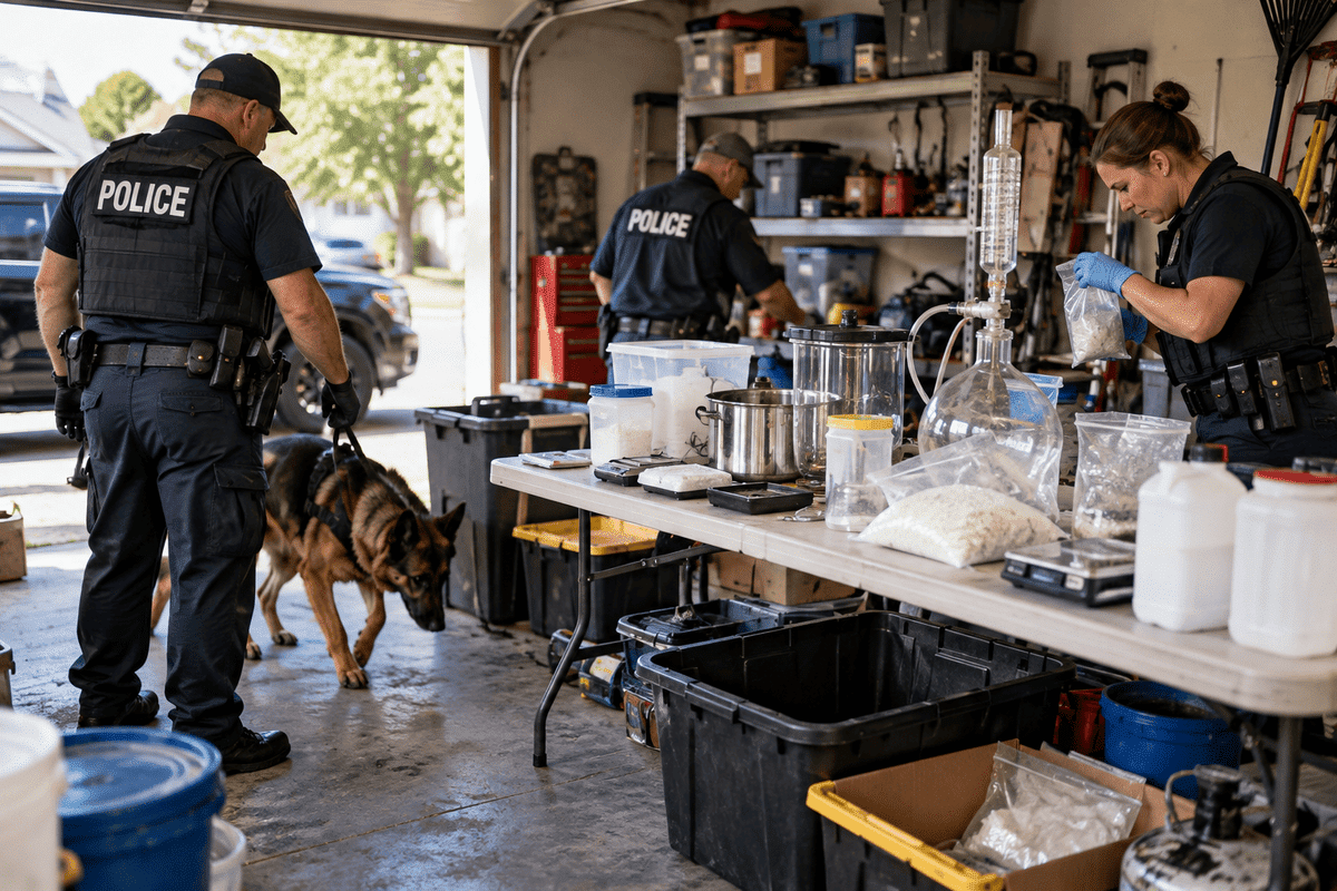 What Happens If Police Find Drug Manufacturing Equipment In Your Garage